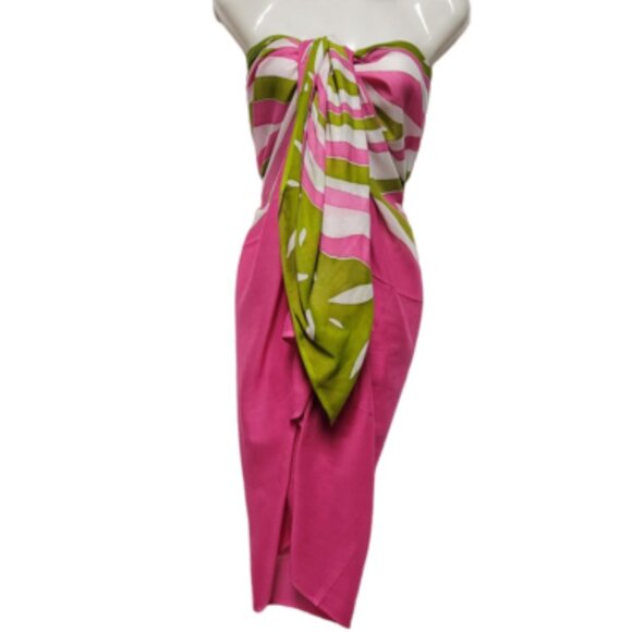 Cover Up Handpainted Cotton Batik Coverups Strapless Dress Wrapskirt Home Accent - Picture 5 of 6